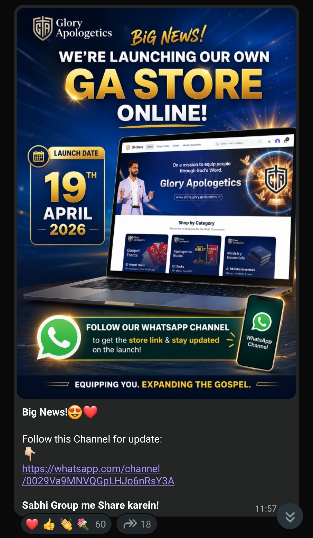 Glory Apologetics WhatsApp Channel